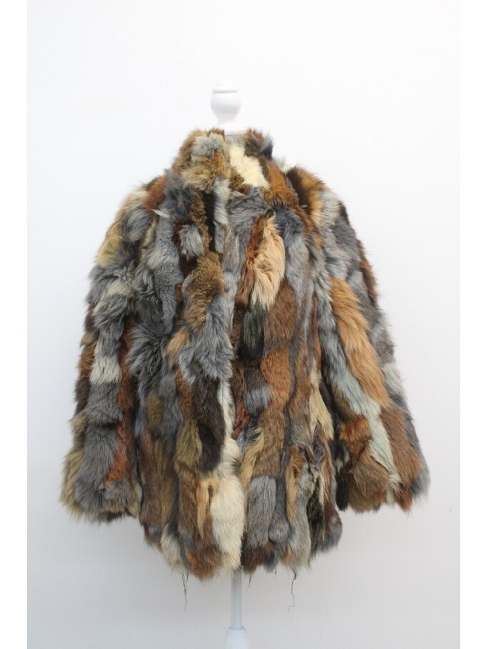 SCRAP ITEM:  MULTI COLOR FOX FUR COAT JACKET WOMEN WOMAN SIZE N/A